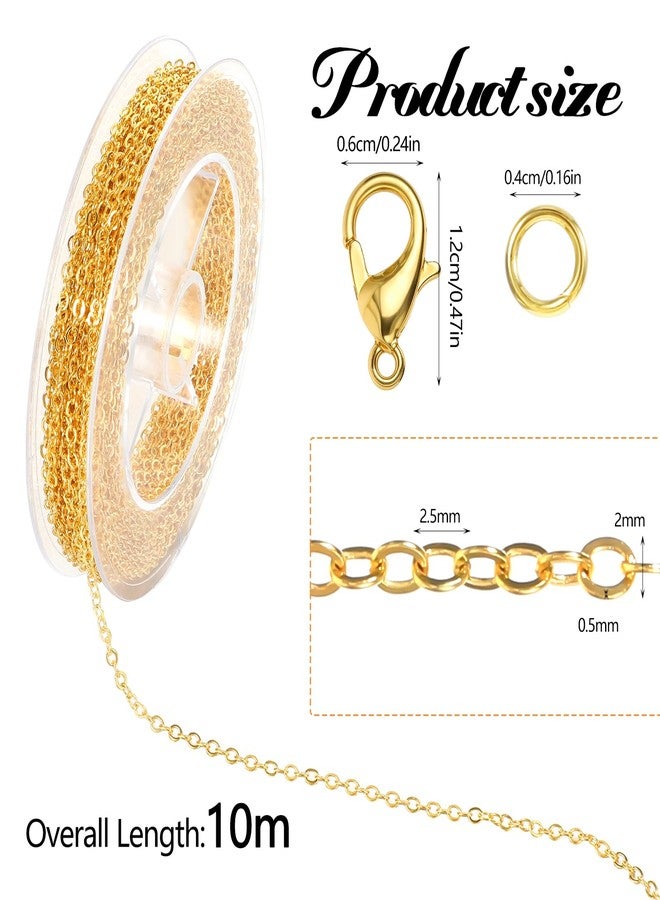 oruola سلسلة أورولا الذهبية بطول 32.8 قدم، مصنوعة من الذهب، بسمك 2 مم، مع مشابك جراد البحر وحلقات تثبيت، سلاسل يدوية الصنع، لوازم صناعة المجوهرات. - Image 3