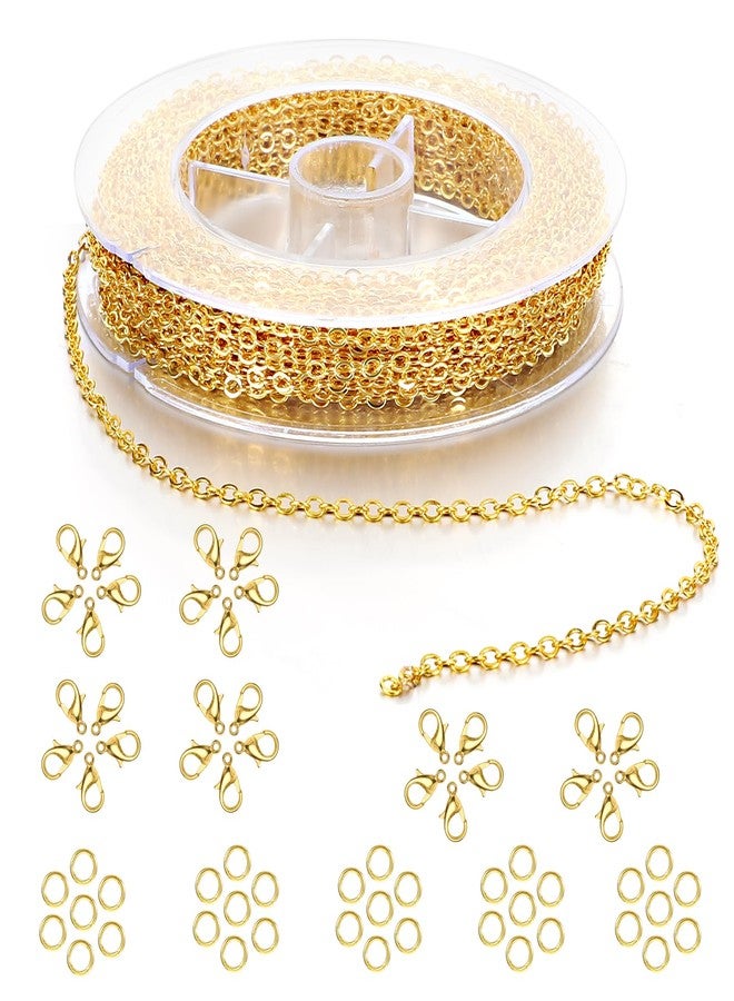 oruola سلسلة أورولا الذهبية بطول 32.8 قدم، مصنوعة من الذهب، بسمك 2 مم، مع مشابك جراد البحر وحلقات تثبيت، سلاسل يدوية الصنع، لوازم صناعة المجوهرات. - Image 2