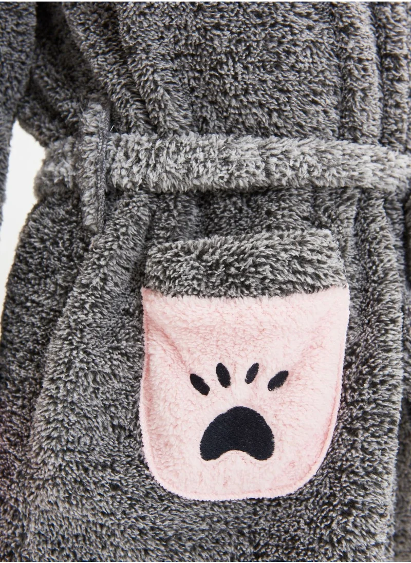 trendyol Hooded Plush Sleepwear Robe