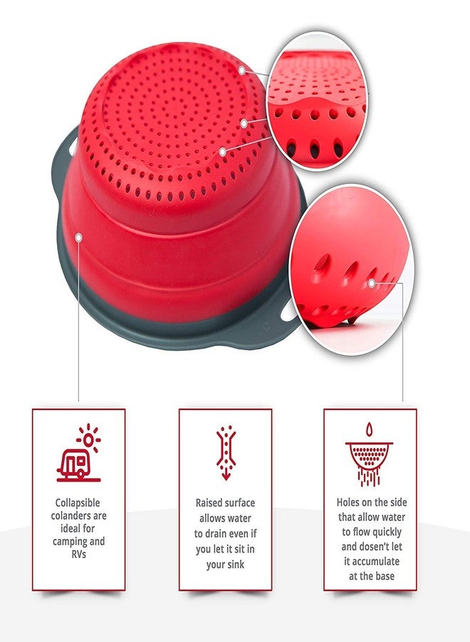 LDG WARE Silicone Kitchen Bowl Strainer Colander for Washing Vegetable Fruit Drainer for Pasta Noodles Small - Image 5