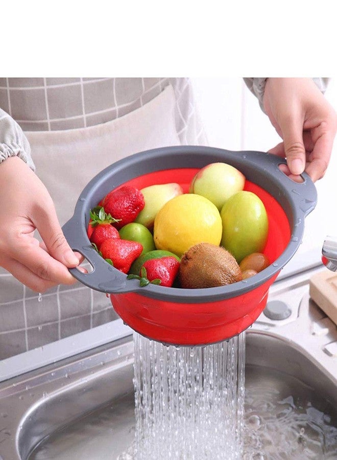 LDG WARE Silicone Kitchen Bowl Strainer Colander for Washing Vegetable Fruit Drainer for Pasta Noodles Small - Image 1