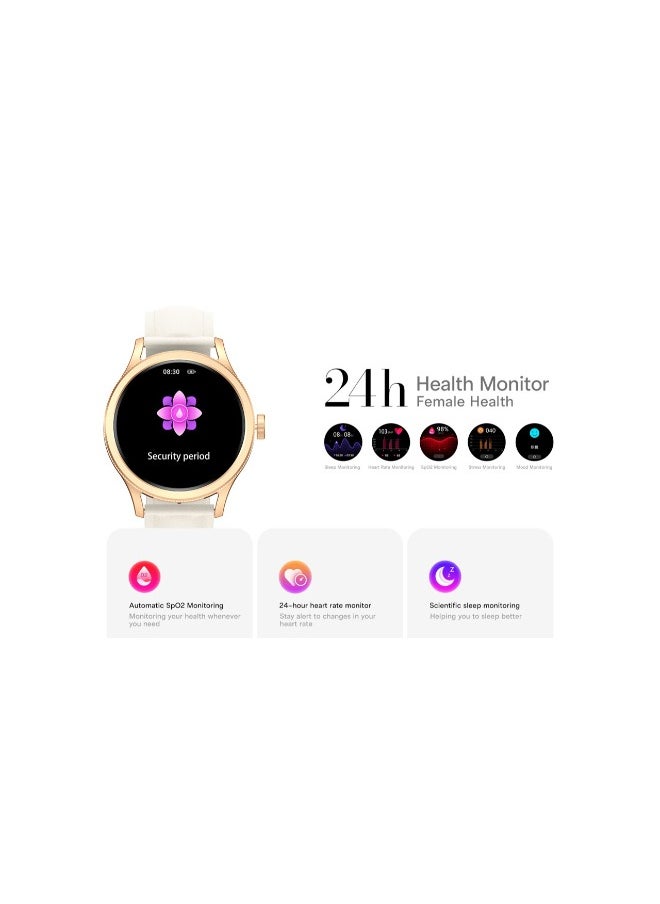 SCYKEI - Scykei Feel Smartwatch 1.27'' Semi AMOLED Display Bluetooth 5.2,Waterproof, Gold - Image 1