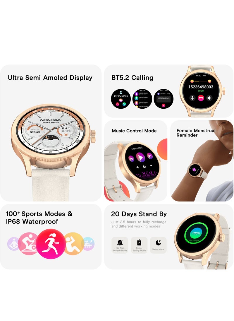 SCYKEI - Scykei Feel Smartwatch 1.27'' Semi AMOLED Display Bluetooth 5.2,Waterproof, Gold - Image 1