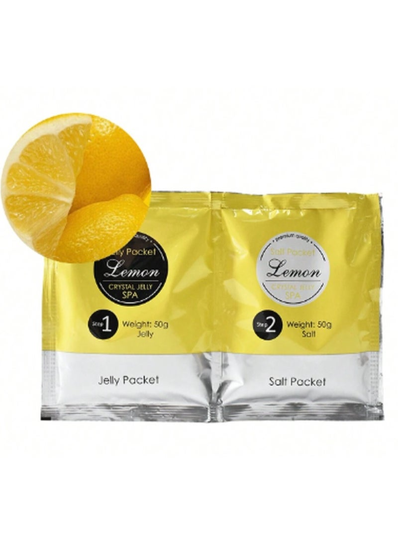 Crystal Lemon Crystals Jelly Pedicure Relaxing Bath Sea Salts SPA, Organic Foot Bath Salt Foot Spa Jelly Foot Soak Moisturizing Soothes Relieve Exfoliating Soft Feet - Image 3
