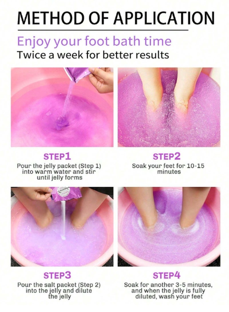 Crystal Lemon Crystals Jelly Pedicure Relaxing Bath Sea Salts SPA, Organic Foot Bath Salt Foot Spa Jelly Foot Soak Moisturizing Soothes Relieve Exfoliating Soft Feet - Image 5