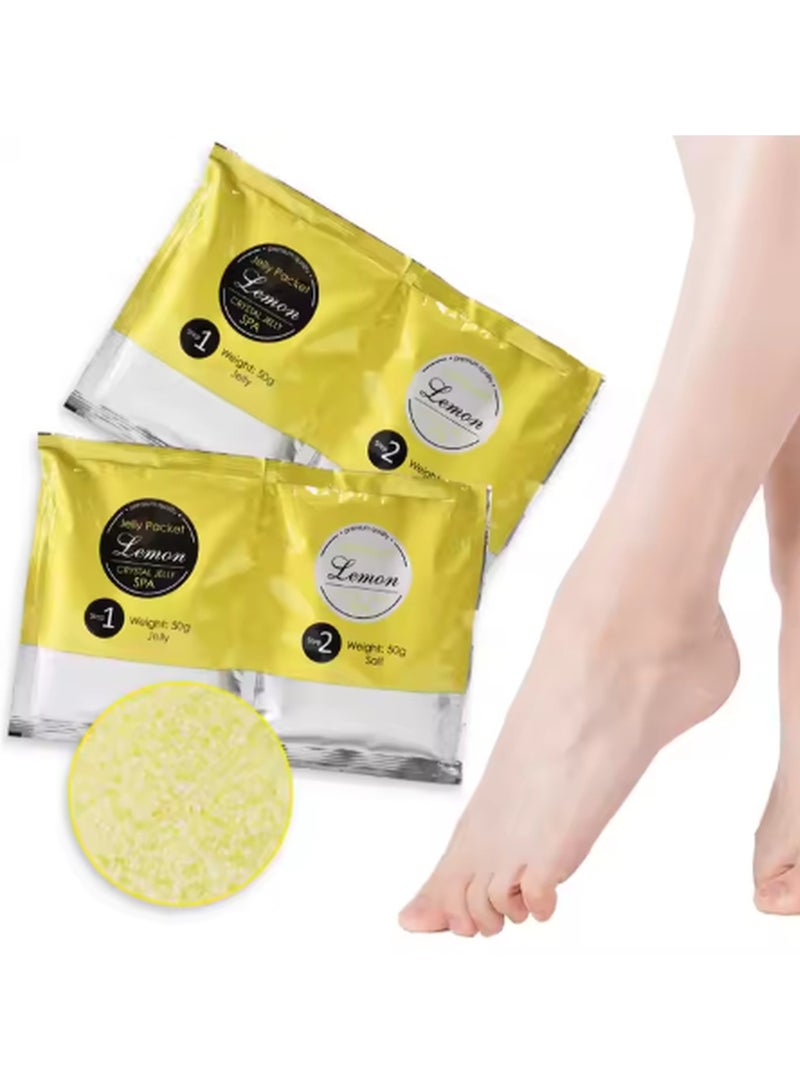 Crystal Lemon Crystals Jelly Pedicure Relaxing Bath Sea Salts SPA, Organic Foot Bath Salt Foot Spa Jelly Foot Soak Moisturizing Soothes Relieve Exfoliating Soft Feet - Image 1