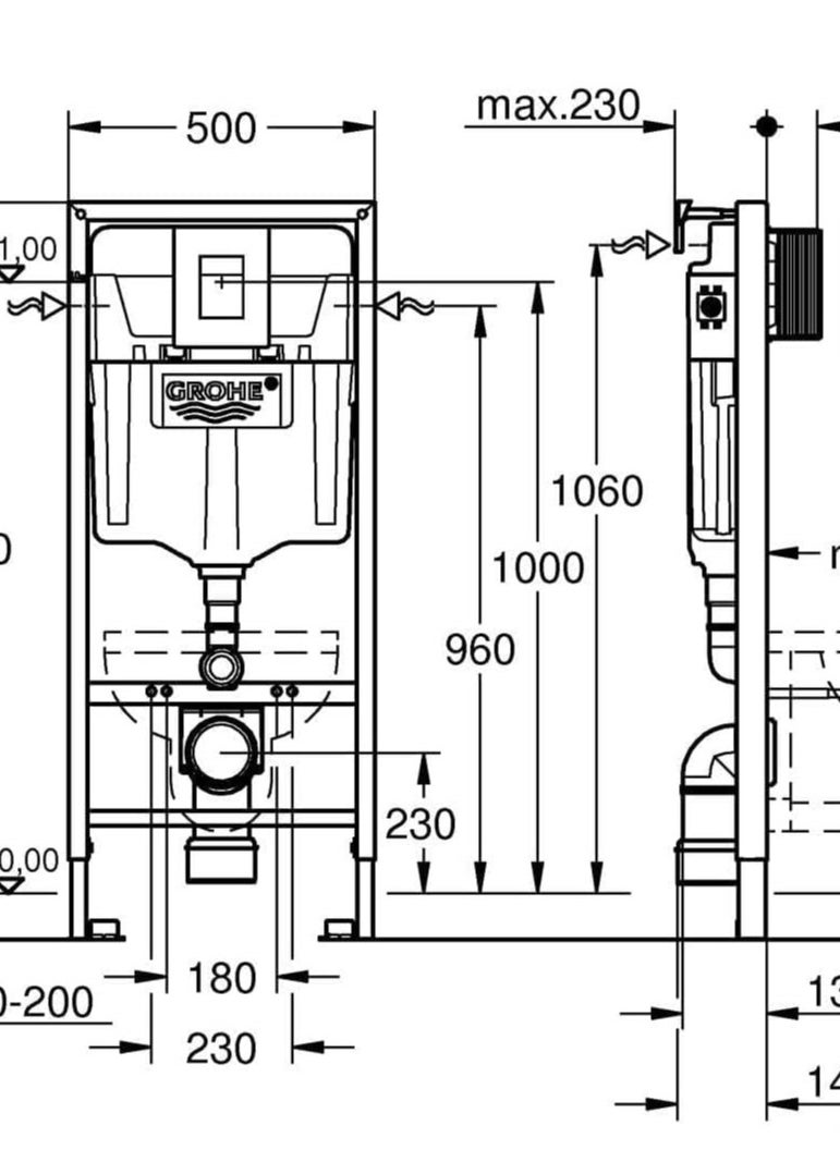 Grohe - Grohe Bathroom Fixtures, 3-In-1 Set Installation System With Whisper Technology- Rapid Sl Collection, 38772001 - Image 1