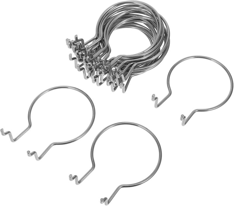 خطافات لوح التثبيت من الفولاذ المقاوم للصدأ 20 قطعة خطافات حلقة ثقيلة لتنظيم الأدوات ورشة المرآب - Image 1