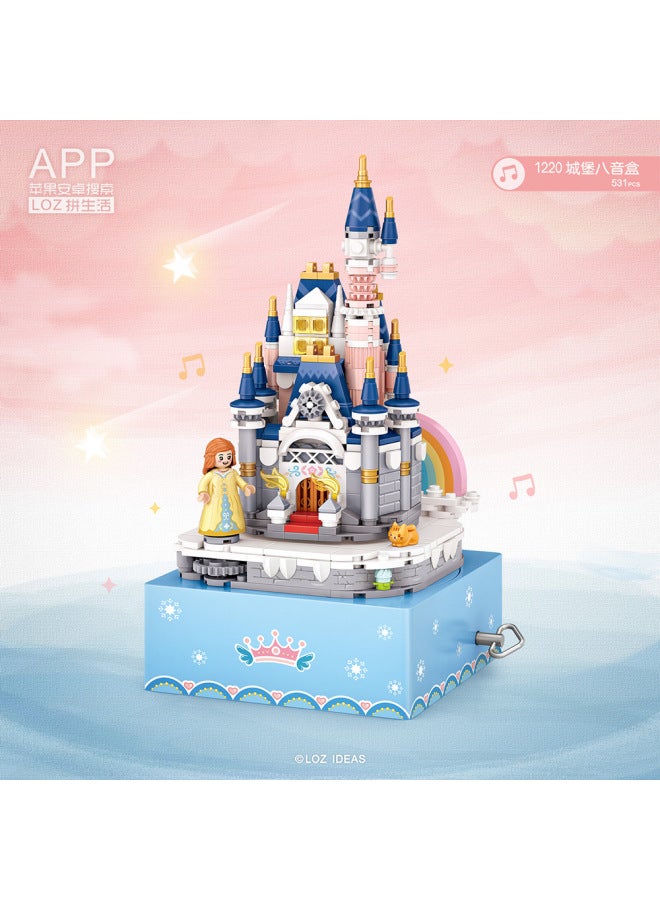 Scattered Li Zhi Loz Small Particle Mini Assembled Toy Building Blocks Pink Castle Music Box 1220-1929 - Image 3