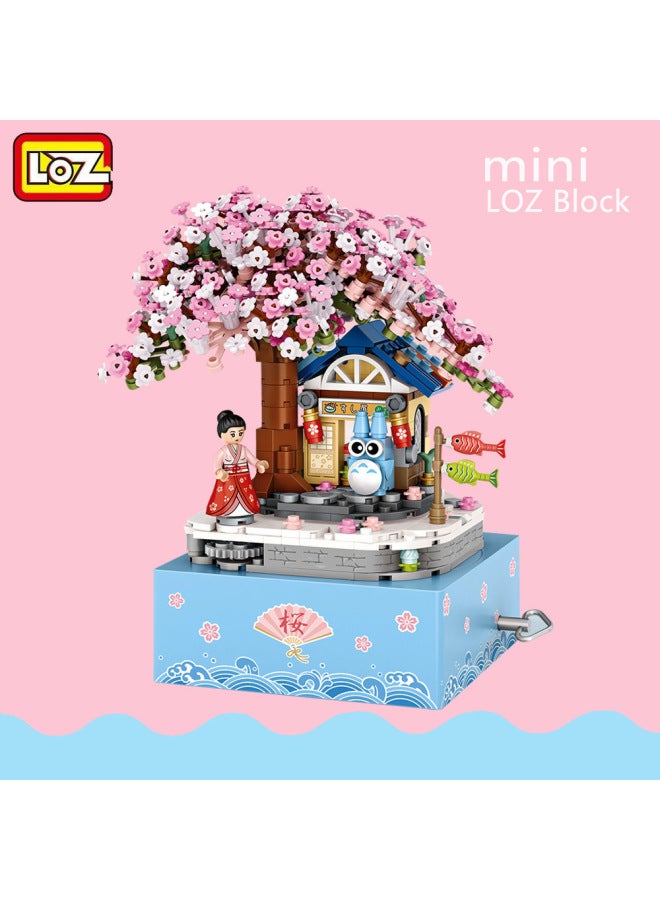 Scattered Li Zhi Loz Small Particle Mini Assembled Toy Building Blocks Pink Castle Music Box 1220-1929 - Image 2