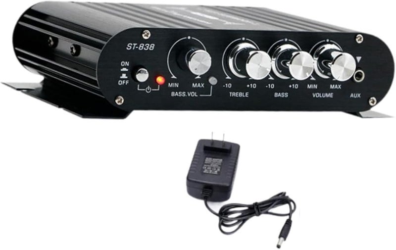 Mini Power Amplifier Black Digital Audio Stereo Amp with RCA AUX Input - Image 1