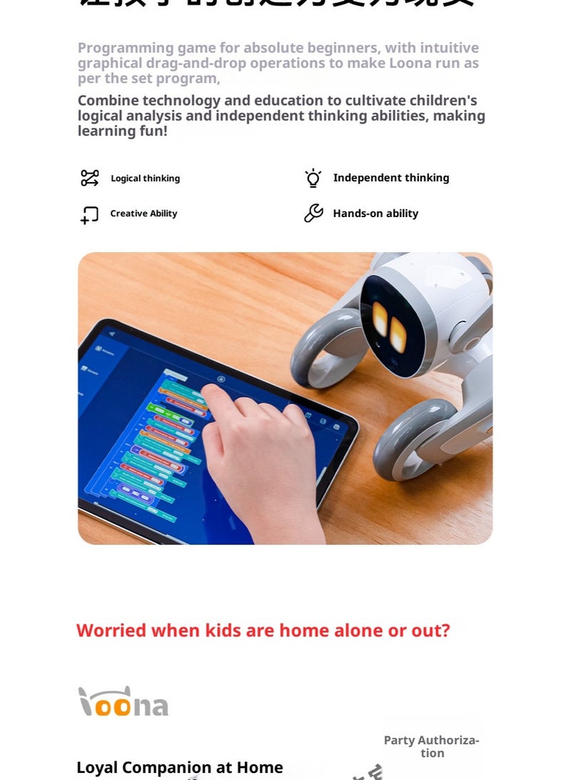 Loona Smart Robotic Dog Pet: Voice Command-Enabled, AI Embodied Intelligence, Voice Dialogue  Programmable Robot Toy – Children's Birthday Gift - Image 2