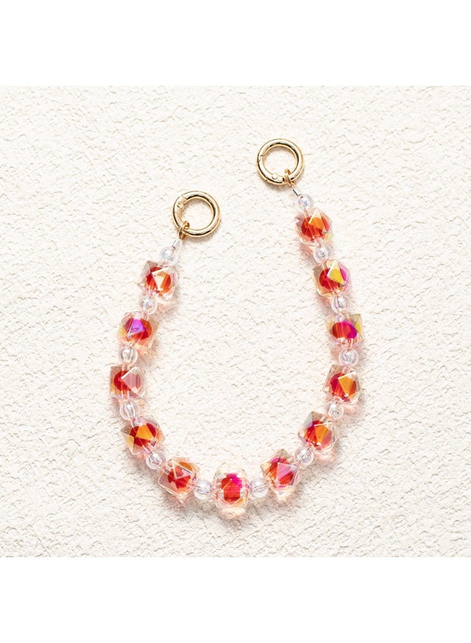 NIBEMINENT Beaded Phone Lanyard, Anti Lost Removable Wrist Strap, Colorful Handcrafted Bead Stringing Bracelet Pendant, Phone Keychain Lanyard - Image 1