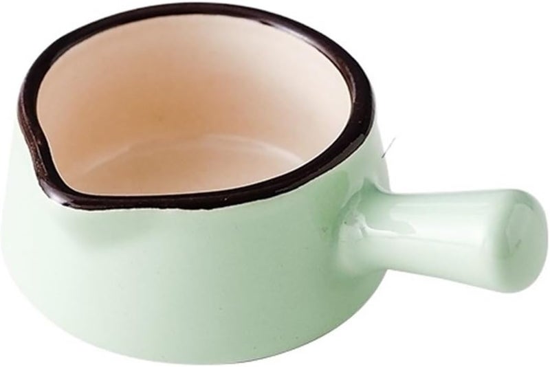 Gravy Boat Ceramic Spout Small Milk Pot with Handle Espresso Small Milk Cup Japanese Style Seasoning Cup Steak Juice Bucket Cups Gravy Jug(Green) - Image 1