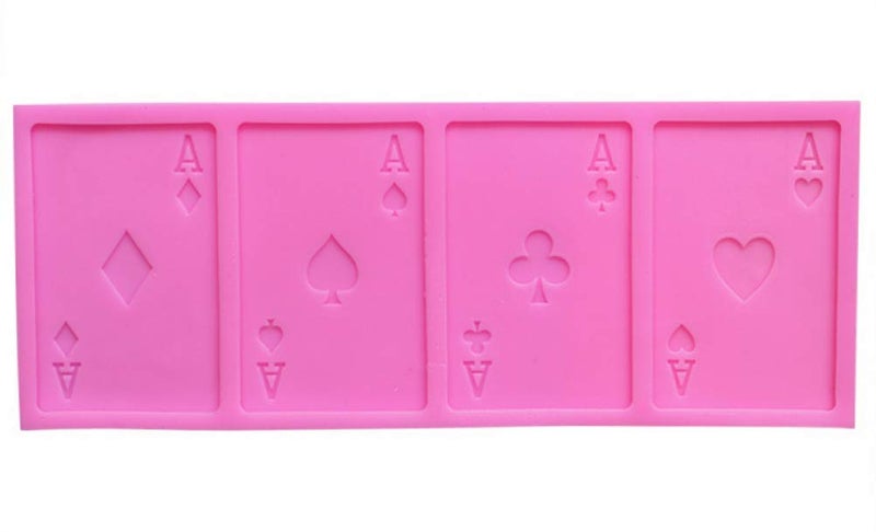 Gulinaza 4 Aces Poker Playing Cards (Four of a Kind) for Chocolate Fondant Cake Cupcake Topper Decor Gum PastePolymer Clay Candy Resin Silicone Mold Tool  - Image 5