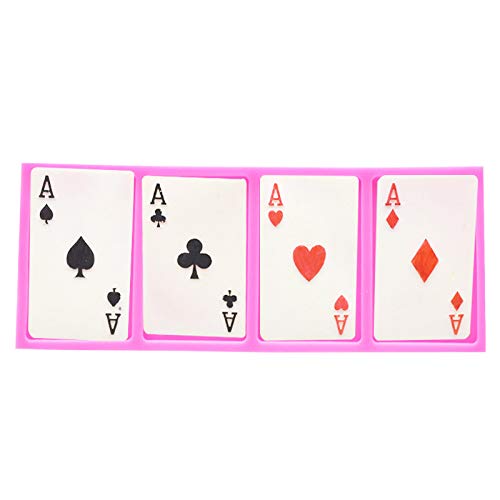 Gulinaza 4 Aces Poker Playing Cards (Four of a Kind) for Chocolate Fondant Cake Cupcake Topper Decor Gum PastePolymer Clay Candy Resin Silicone Mold Tool  - Image 3