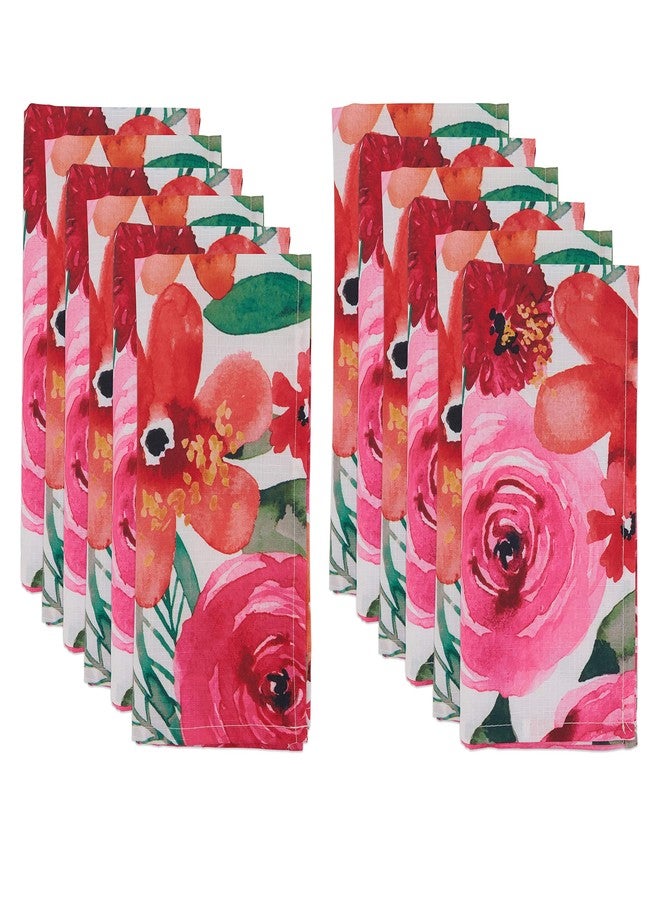 SARO LIFESTYLE Santa Monica Floral Table Napkin (Set of 12), Multi, 20" - Image 4