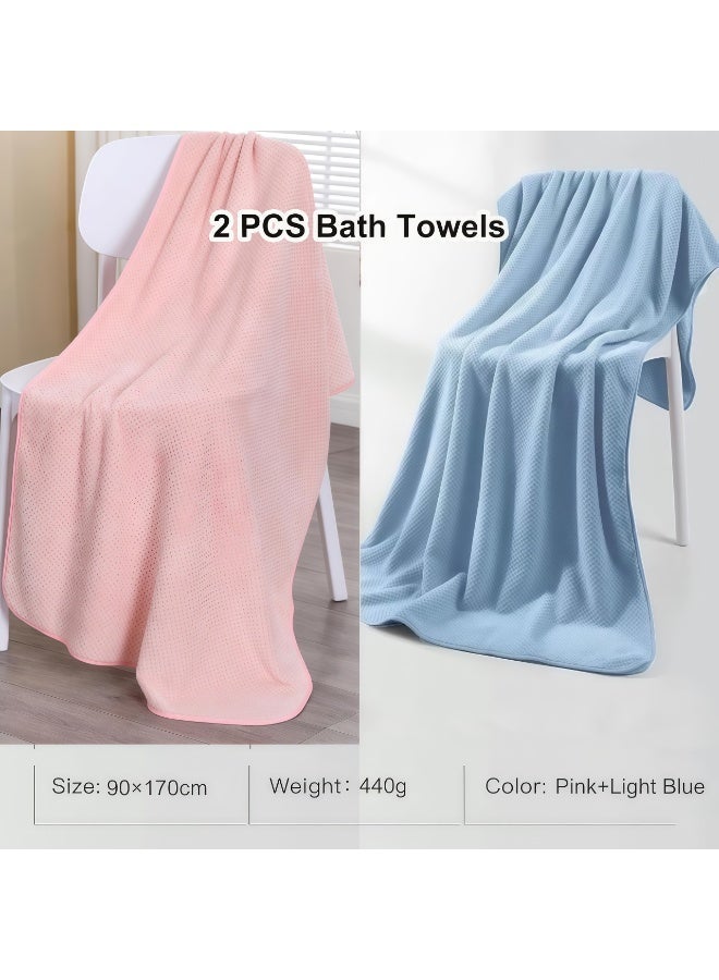 Microfiber Bath Towels, 90 x 170 cm, Set of 2, Super Soft, Highly Absorbent, Quick-Dry, Multipurpose Use Towel - Image 2