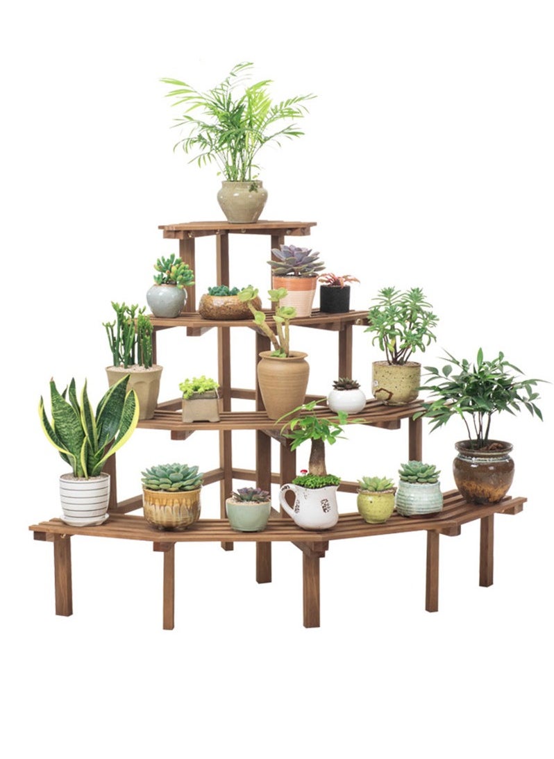 Arabest Flower Stand Wooden Plant Stand Multilayer Stand Wooden Shelf Rack Holder Planter Pots Shelves Display  - Image 1