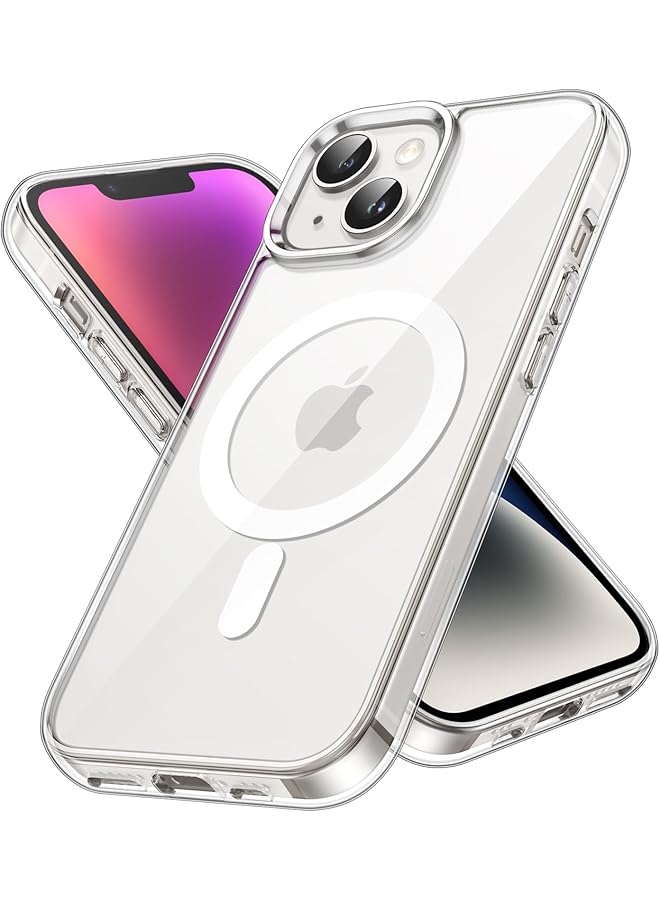 Jetech Magnetic Case For Iphone 14 6.1 Inch Compatible With Magsafe Wireless Charging Shockproof Phone Bumper Cover Anti Scratch Clear Back Clear - Image 1