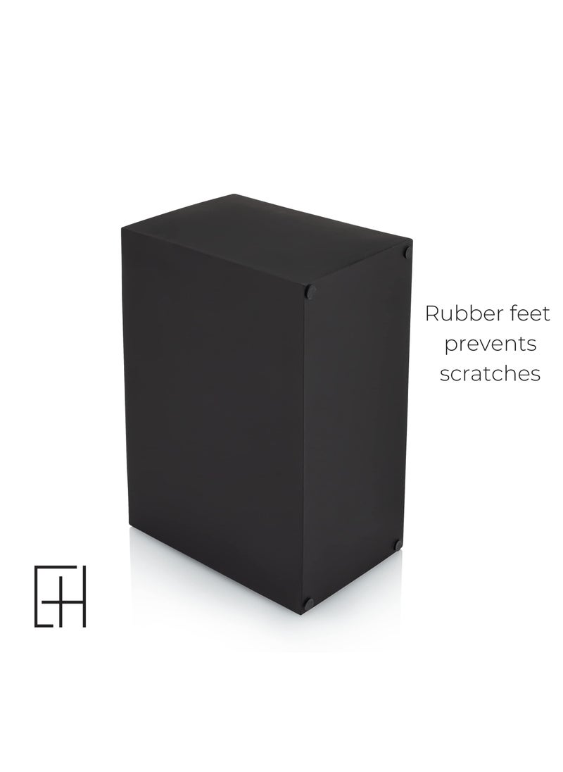 Essentra Home Essentra Home Matte Black Kitchen Utensil Holder  Large Rectangular Utensil Crock with Two Compartments  Modern Kitchen Cookware Storage.  - Image 4