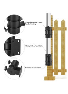 Excefore Deck Umbrella Mount, 2 Pcs Heavy Duty Patio Umbrella Holder, Metal Outdoor Umbrella Stand, Patio Umbrella Base Clamp Mount for Deck Railing, Balcony, Courtyard, Fences, Max OD 2.2''  - Image 2