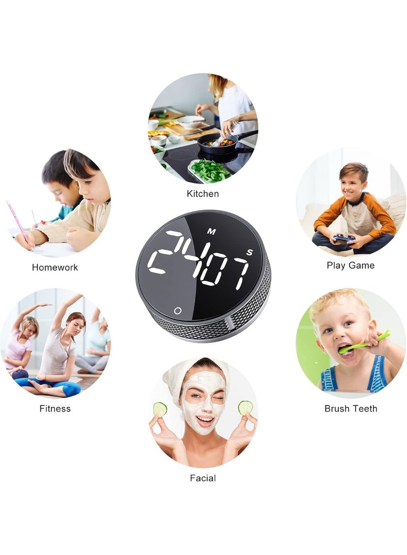 AVINIA Large LED Digital Countdown Countup Timer for Kitchen, Classroom, Fitness, Cooking, Baking, Learning, Silver - Image 2