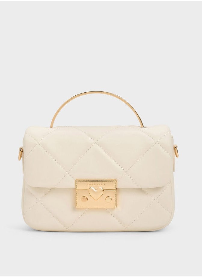 Charles & Keith - Quilted Boxy Top Handle Bag - Image 1