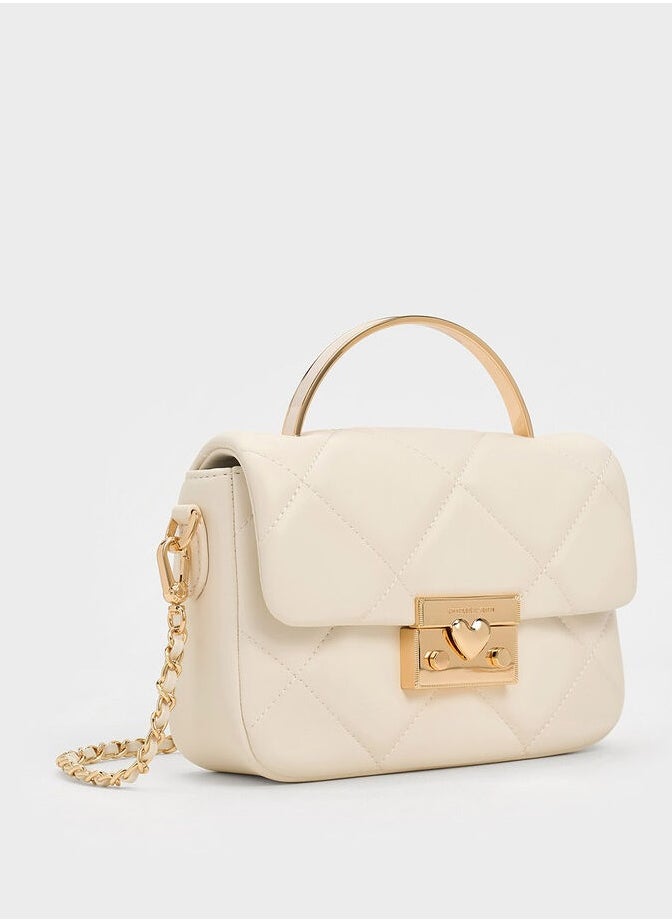 Charles & Keith - Quilted Boxy Top Handle Bag - Image 1