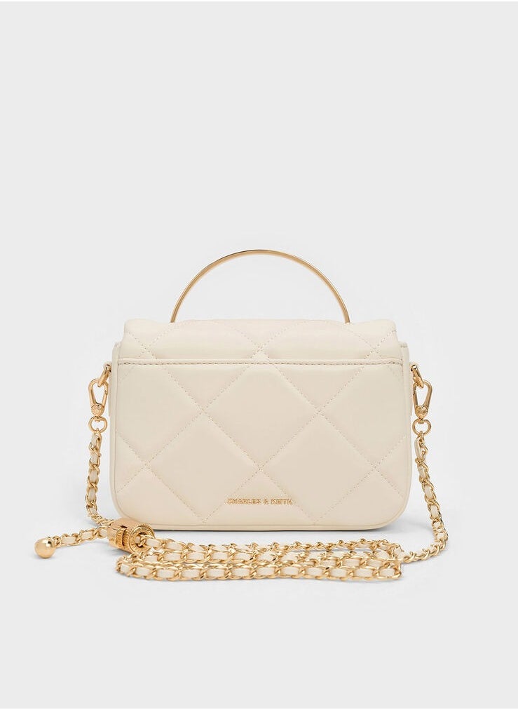 Charles & Keith - Quilted Boxy Top Handle Bag - Image 1