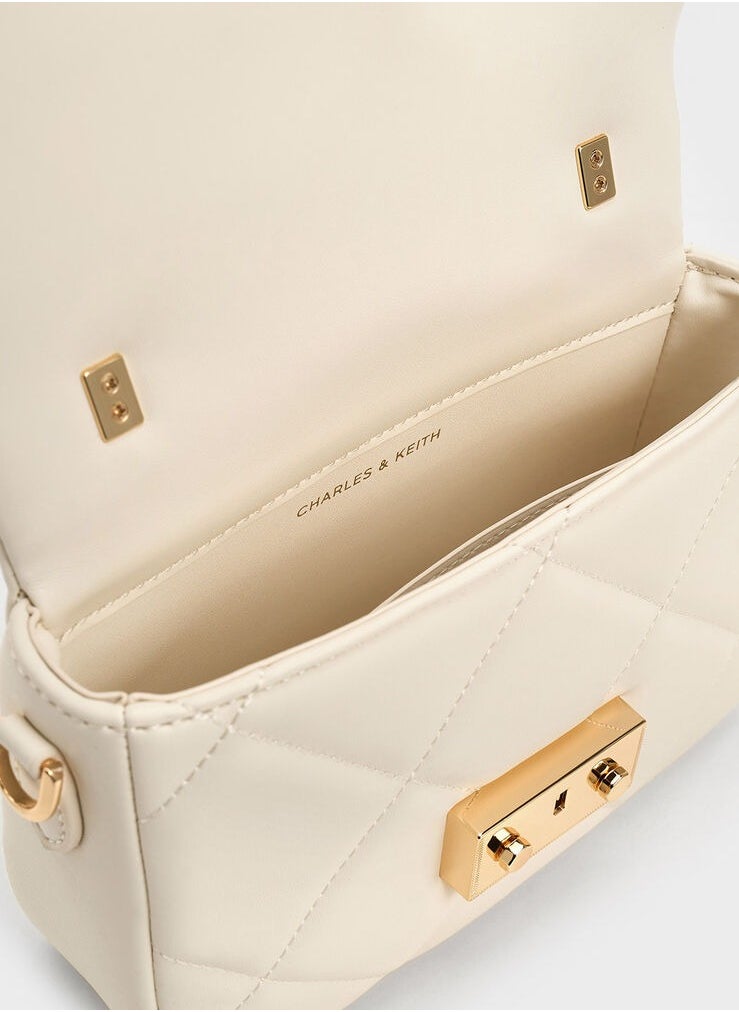 Charles & Keith - Quilted Boxy Top Handle Bag - Image 1