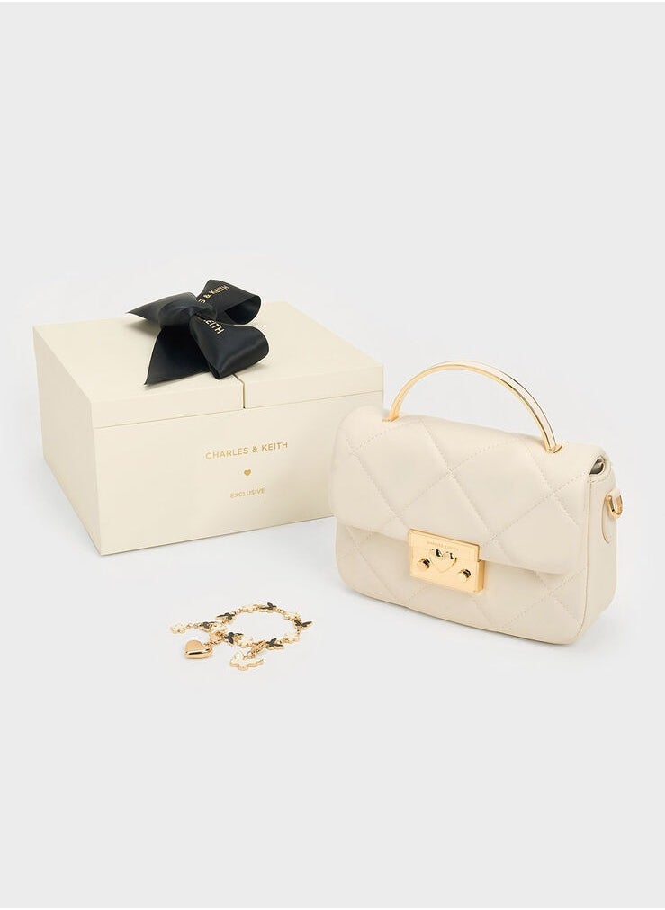 Charles & Keith - Quilted Boxy Top Handle Bag - Image 1