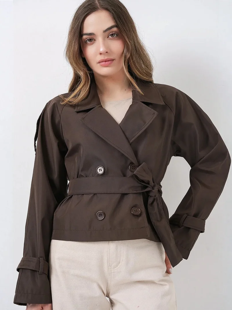 BIG DART BDART Short Belted Trench Coat