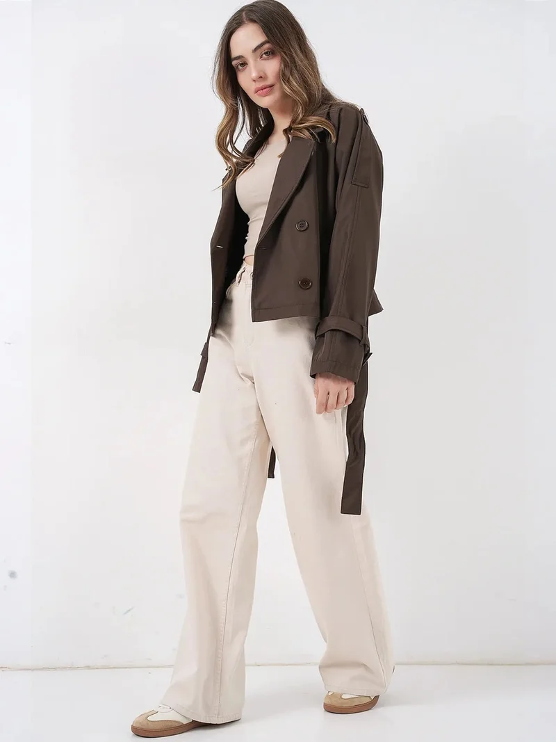 BIG DART BDART Short Belted Trench Coat
