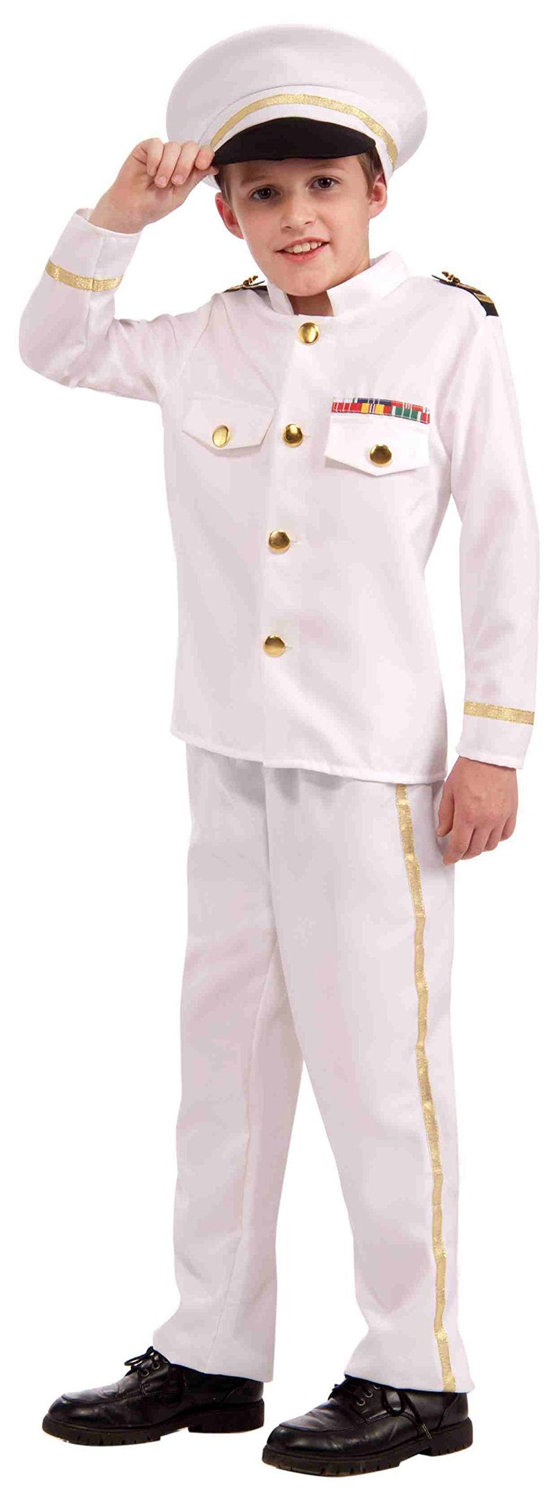 Rubies Forum Novelties boys Navy Admiral Costume, White, Medium US - Image 1