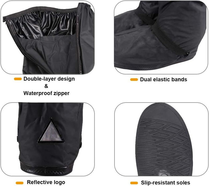 KRATARC Water-Resistant Shoes Covers Foldable Rain Boot Reflective Snow for Men Women Outdoor Cycling Walking Hiking - Image 2