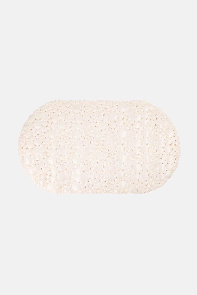 Bath Bliss Soft Oval Wheat Non-Slip Bath Mat, Ivory - Image 1