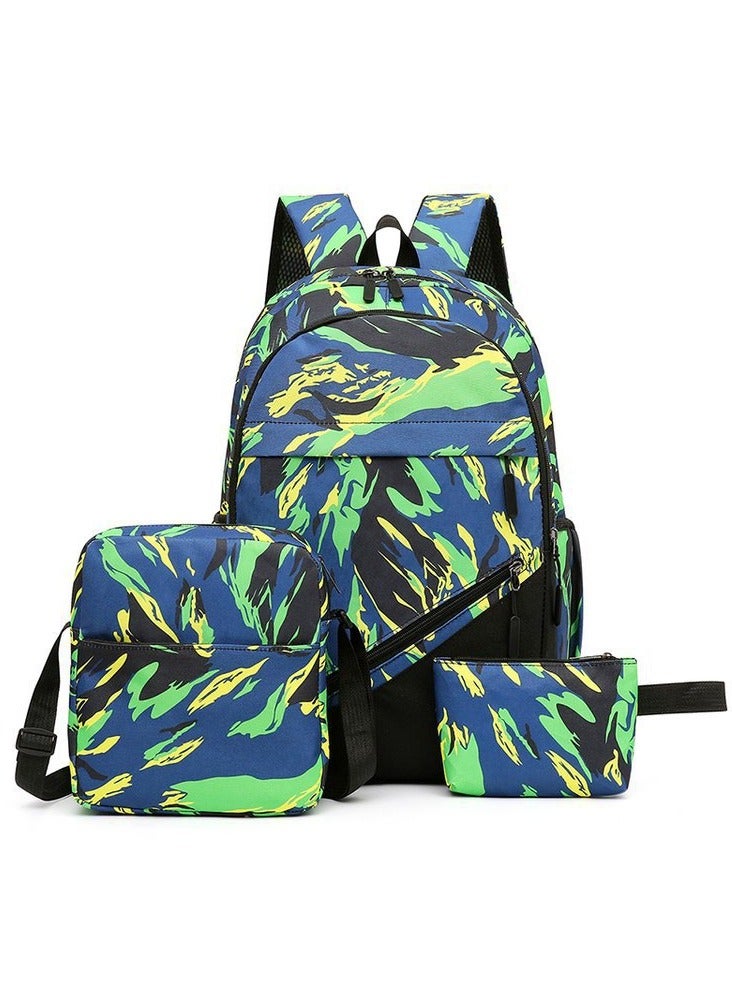 EVCRIERH 3Pcs School Backpack Set,Large Capacity Book Bag School Bags with Lunch Box/Crossbody Bag and Coin Bag,Lightweight Durable Backbag Casual Daypack Schoolbag for Student Boys Girls Teens - Image 1