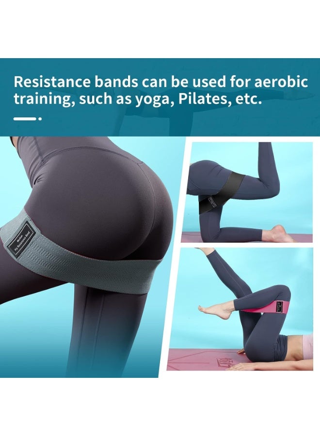 QSHOP QSHOP®Leg Resistance Bands, Wide Resistance Bands Stylish Non-Slip Fabric Nylon Fabric with Training Guide for Women Hip Squat Training  - Image 4