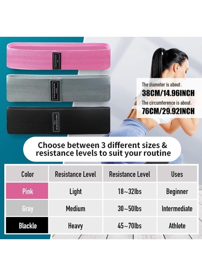 QSHOP QSHOP®Leg Resistance Bands, Wide Resistance Bands Stylish Non-Slip Fabric Nylon Fabric with Training Guide for Women Hip Squat Training  - Image 2