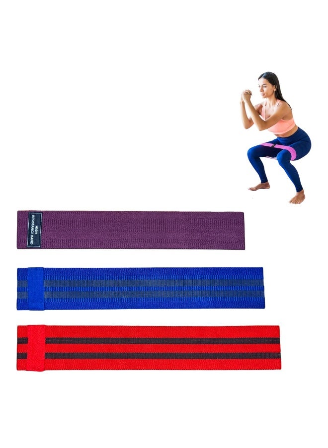 QSHOP QSHOP®Leg Resistance Bands, Wide Resistance Bands Stylish Non-Slip Fabric Nylon Fabric with Training Guide for Women Hip Squat Training  - Image 1