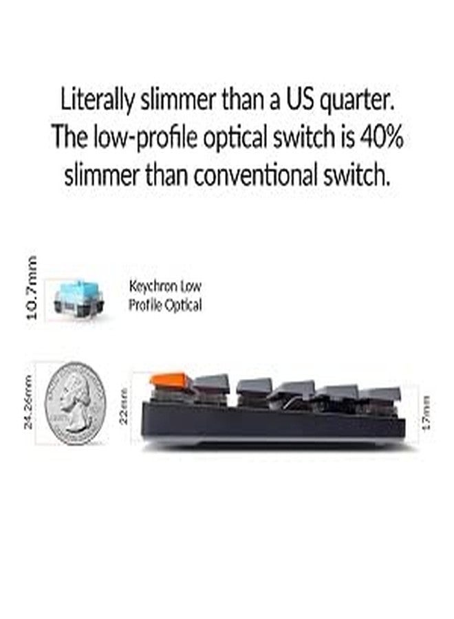 Keychron K3 75% Layout 84-Key Ultra-Slim Hot-Swappable Wireless Bluetooth Mechanical Keyboard with Low-Profile Keychron Optical Brown Switch/White LED Backlight/USB Wired for Mac Windows-Version 2 - Image 5