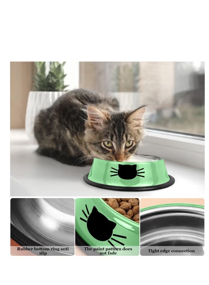 YIQUAN 3pcs Cat Bowl Set, Non-Slip Cat Bowls Stainless Steel Cat Feeding Bowls, Cat Drinkers, Large Bowls for Cats and Pet Drinking Bowls - Image 4