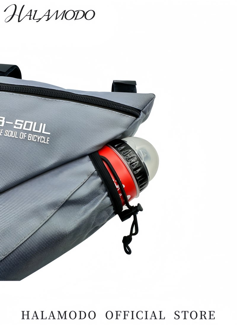 Generic - Waterproof Bike Triangle Frame Bag with Water Bottle Holder Storage Bag for Phone Wallet Tools Bicycle Front Tube Bag for Road and MTB Bikes Bike Accessories - Image 1