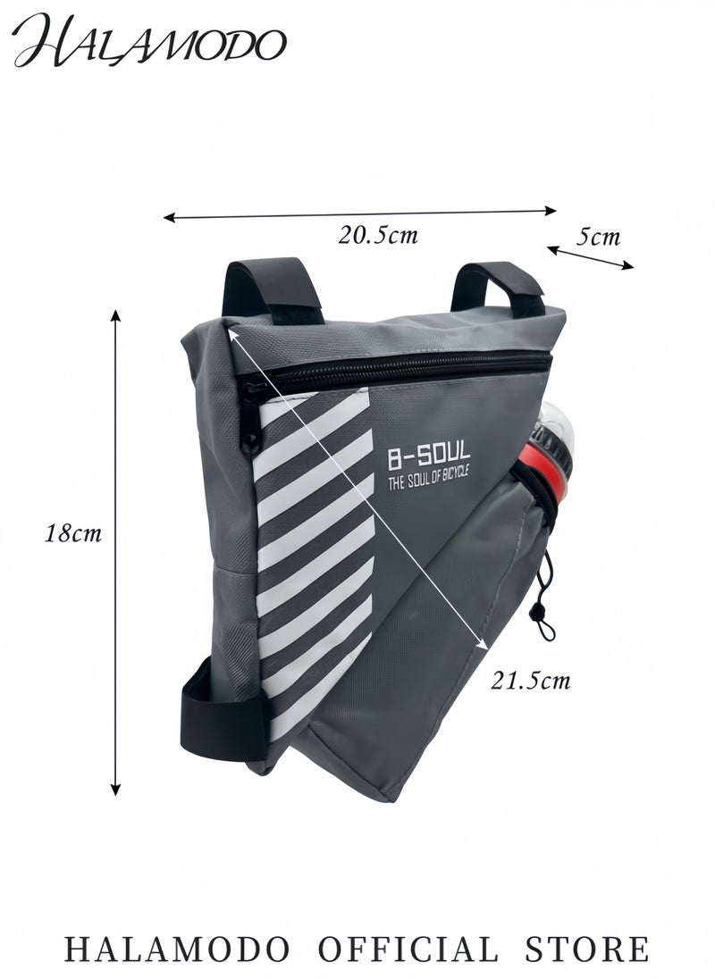 Generic - Waterproof Bike Triangle Frame Bag with Water Bottle Holder Storage Bag for Phone Wallet Tools Bicycle Front Tube Bag for Road and MTB Bikes Bike Accessories - Image 1