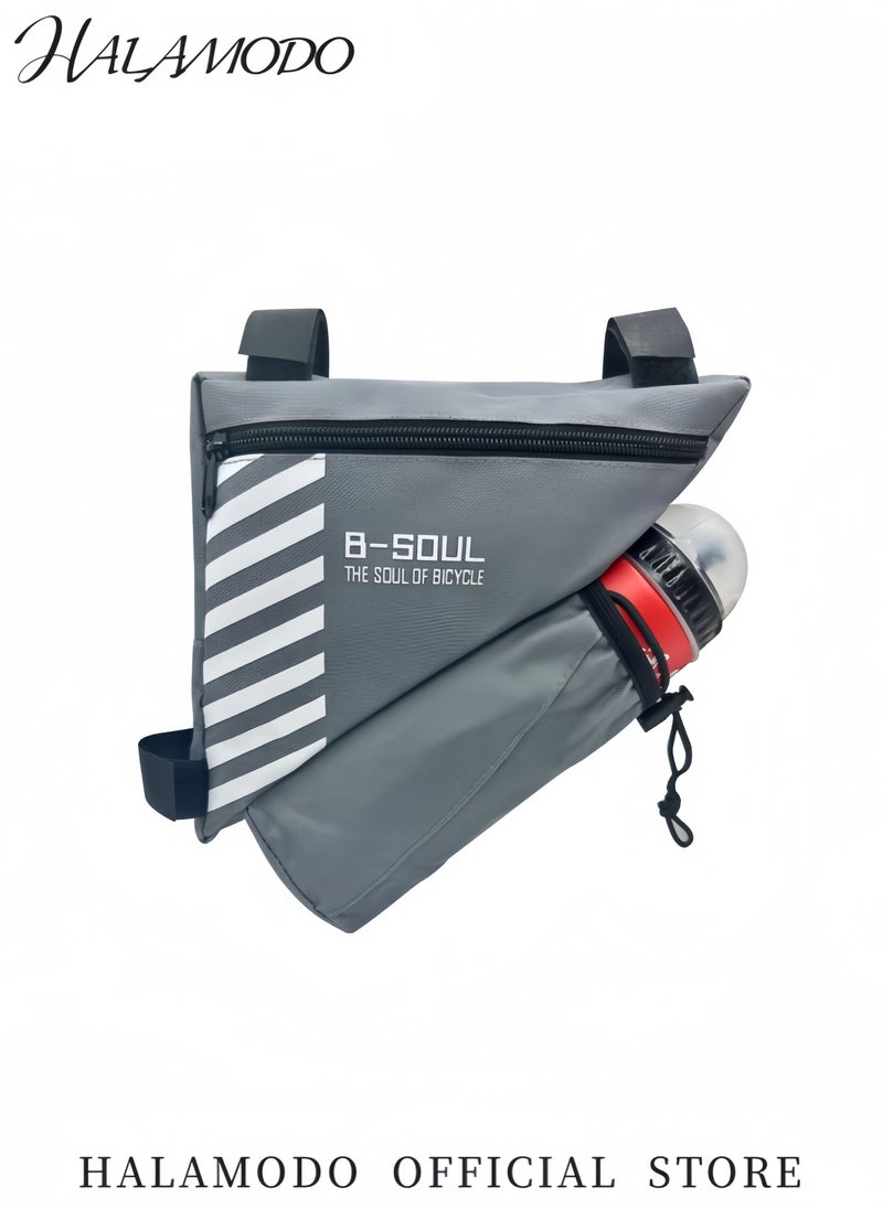 Generic - Waterproof Bike Triangle Frame Bag with Water Bottle Holder Storage Bag for Phone Wallet Tools Bicycle Front Tube Bag for Road and MTB Bikes Bike Accessories - Image 1