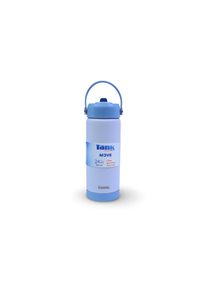 Tank Insulated Stainless Steel Water Bottle 550ml – Sky Blue - Image 1