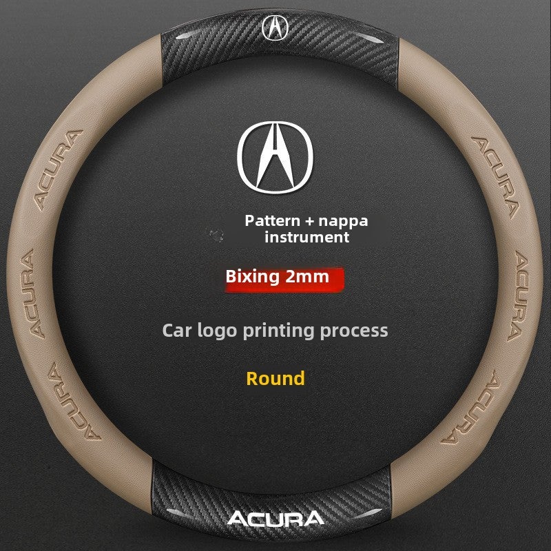 Generic Ultra-Thin Carbon Fiber Steering Wheel Cover for Acura creamy-white carbon fiber grain nappa leather [round special] acura standard