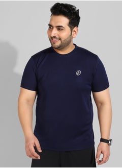 Instafab Plus Men's Solid Black Regular Fit Activewear T-Shirt  - Image 1
