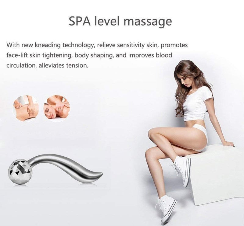 Zexrel 3D Face and Body Roller Massager, Y-Shape Face Lift Tool Firming Beauty Massage - Silver - Pack of 1 - Image 3